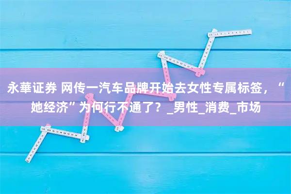 永華证券 网传一汽车品牌开始去女性专属标签，“她经济”为何行不通了？_男性_消费_市场
