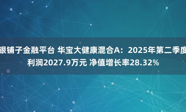 银铺子金融平台 华宝大健康混合A：2025年第二季度利润2027.9万元 净值增长率28.32%